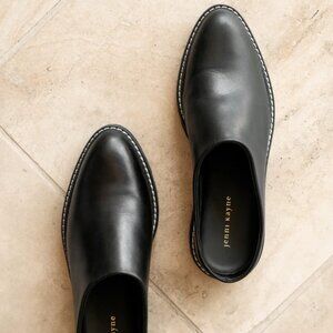 Jenni Kayne Leather Lug Mule in Black